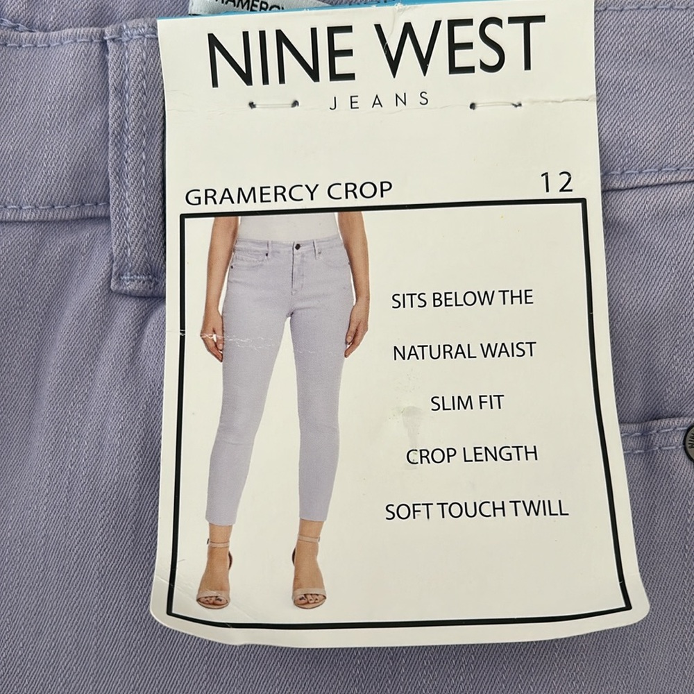 Nine West Gramercy Cropped “Sweet Lavender” Twill Pants. Size 12. NWT.